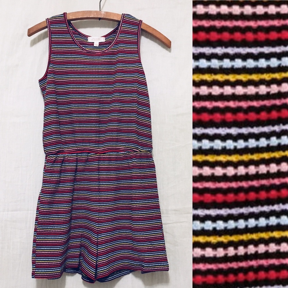 Romper Multi Colored Rainbow Striped Size Large Colorful Shorts Tank
